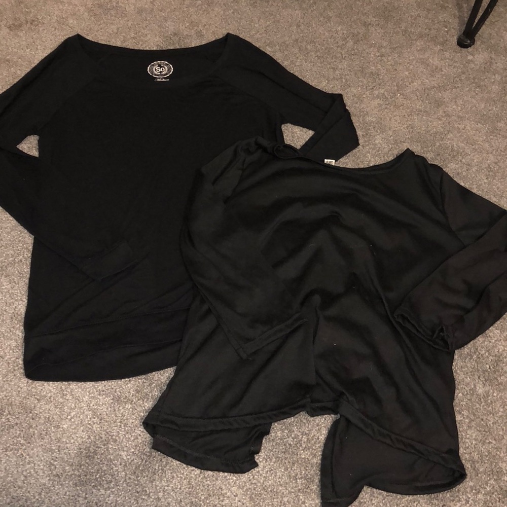 Black long sleeve and quarter sleeve